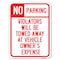 Signmission No Parking Violators Towed Away at Owners Expense Rust Proof Parking, A-1824-23604 A-1824-23604 - alternate 1